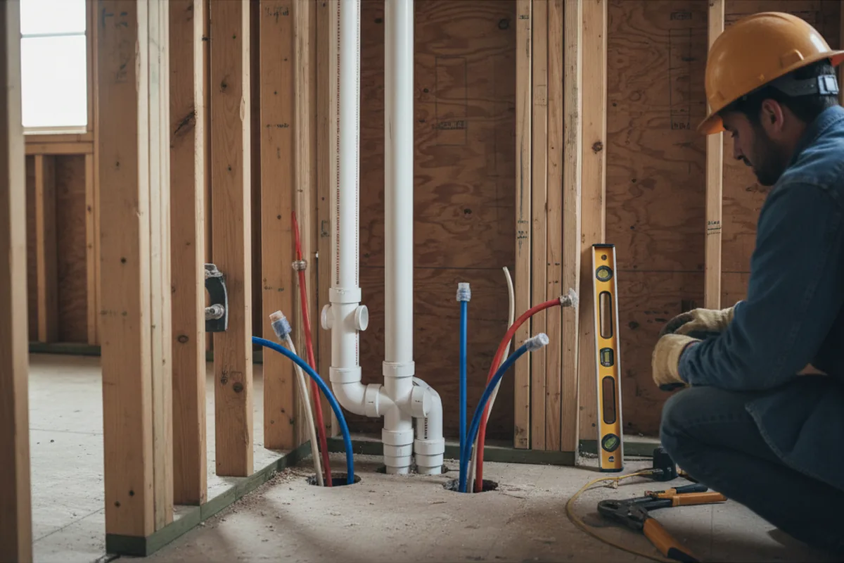Drain and supply rough-in during Garbage Disposal Repair in Milmay